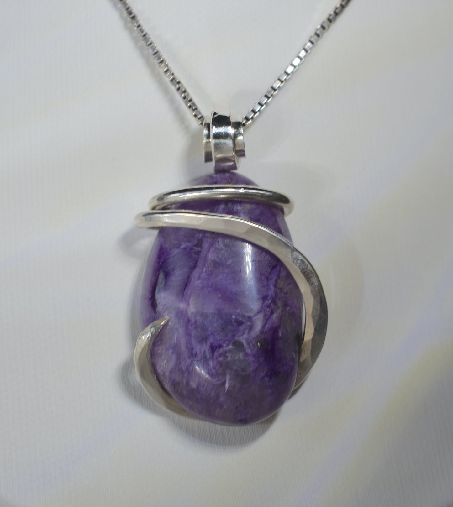 Sugilite Handmade Crystal Pendant Wrapped in Silver