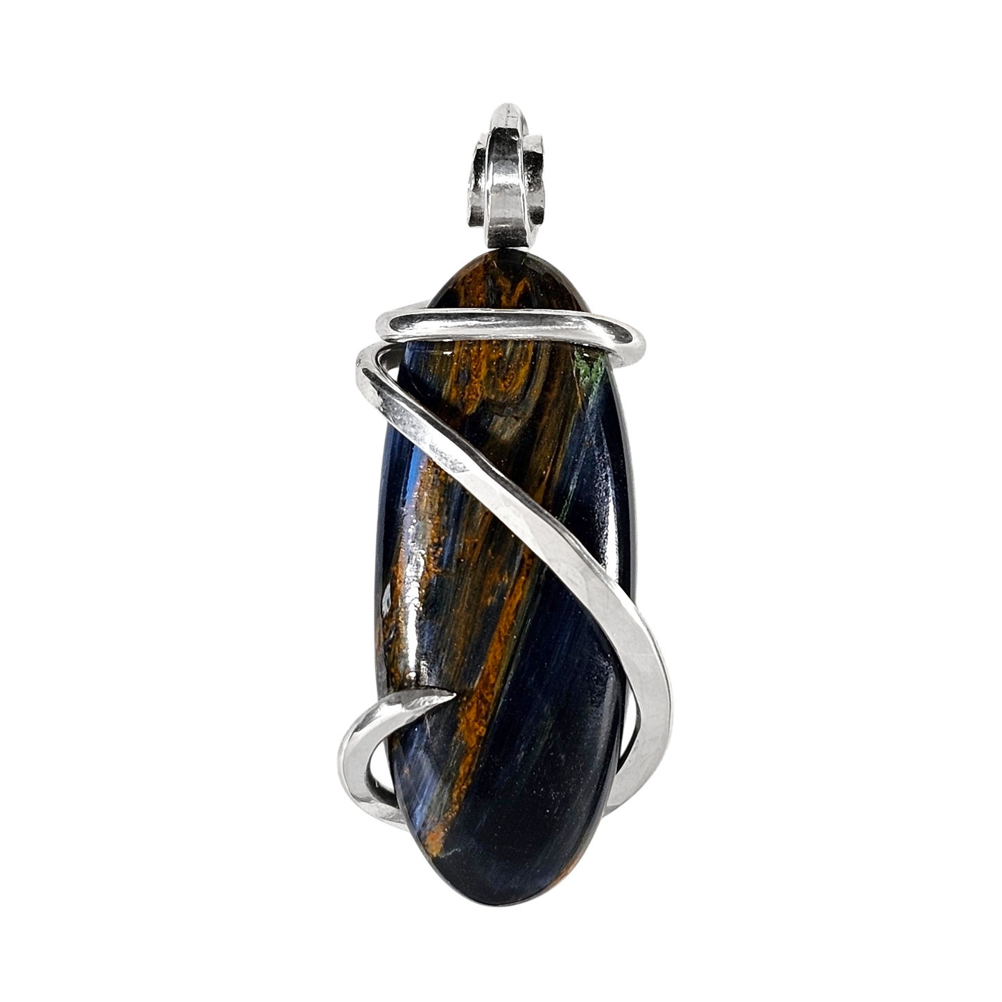 Pietersite Handmade Stone Pendant Wrapped in Silver