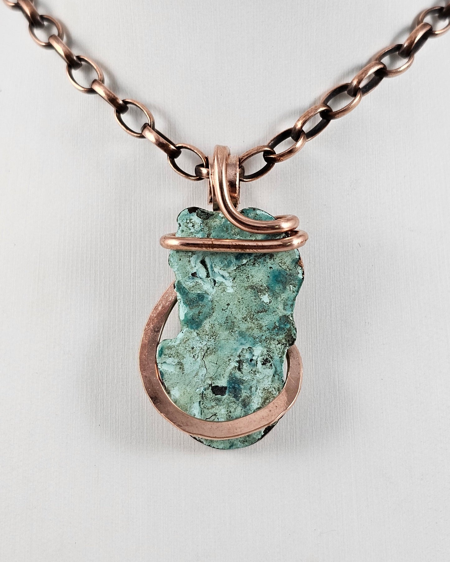 Splash Copper Handmade Stone Pendant Wrapped in Copper