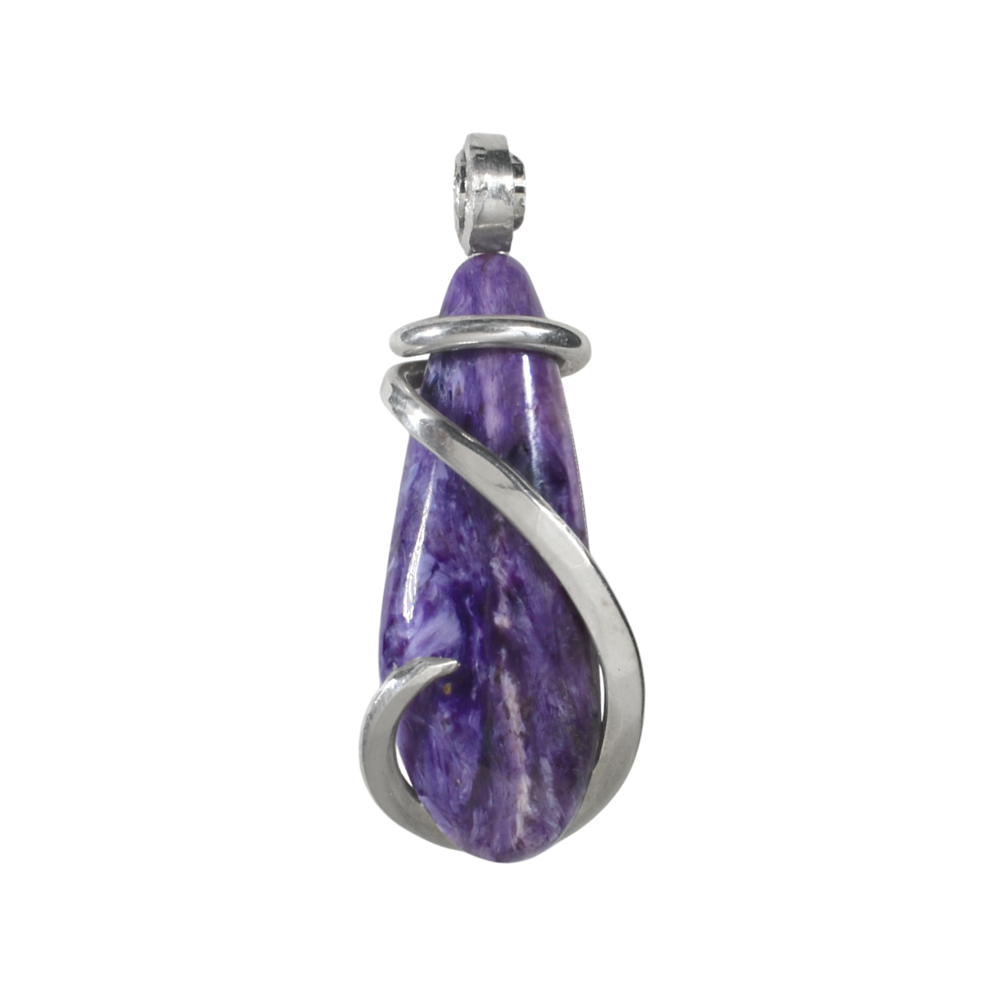 Sugilite Handmade Crystal Pendant Wrapped in Silver