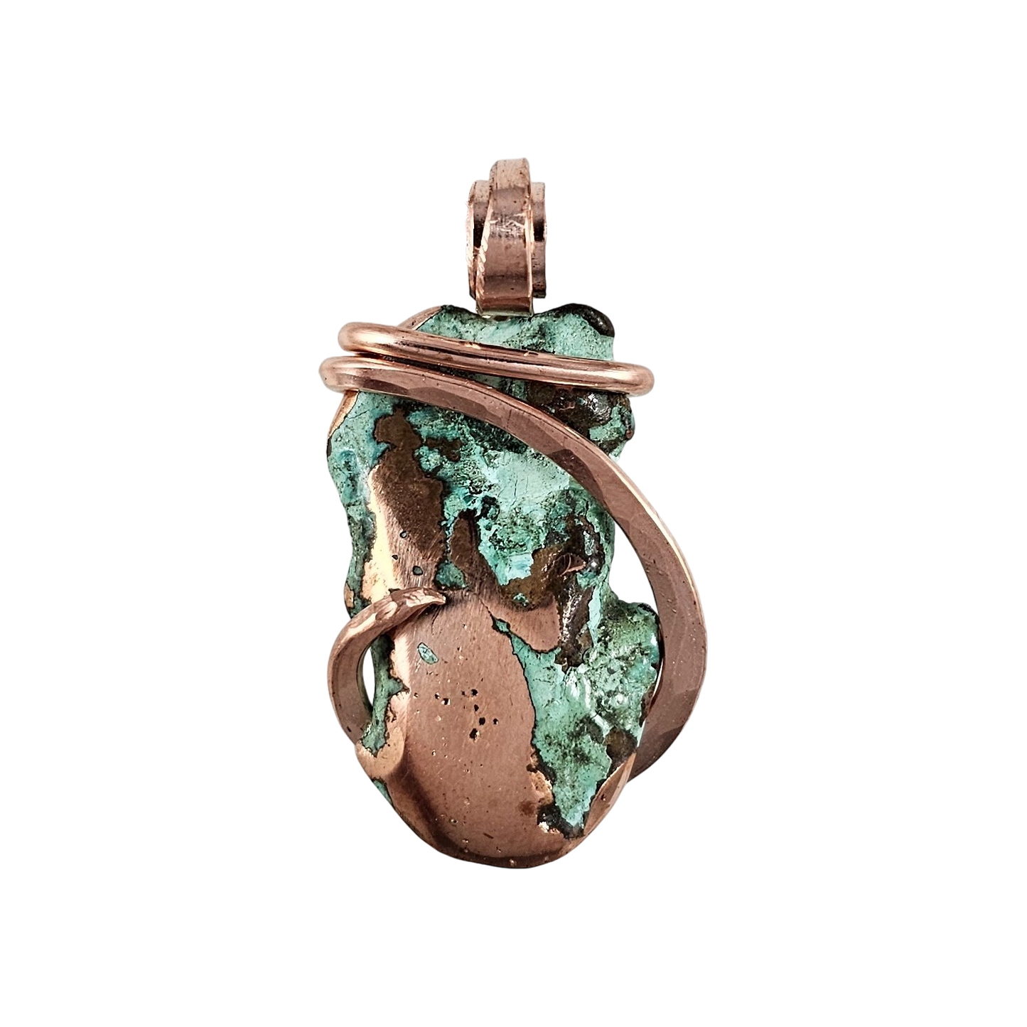 Splash Copper Handmade Stone Pendant Wrapped in Copper