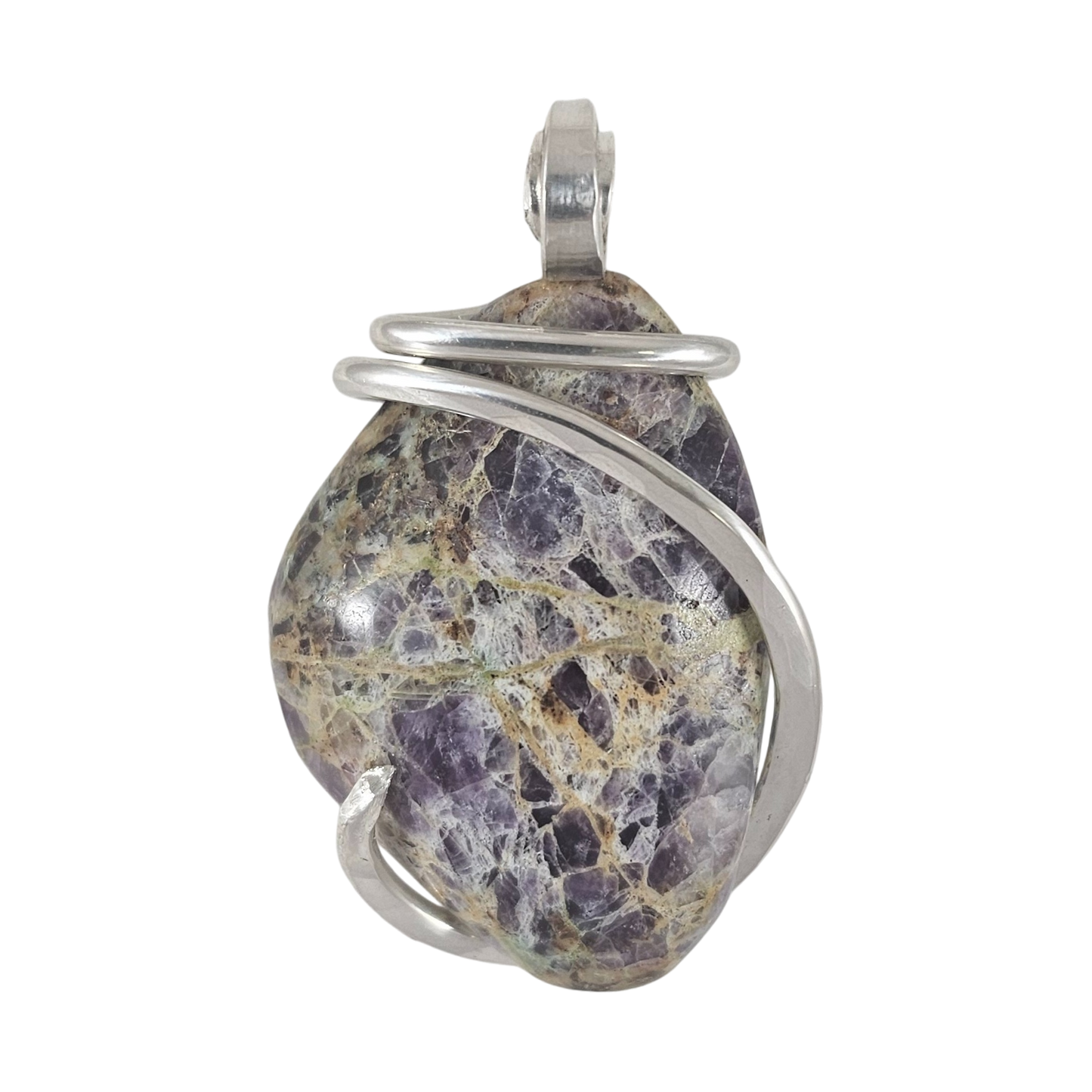Kaleidoscope Jasper Handmade Stone Pendant Wrapped in Silver