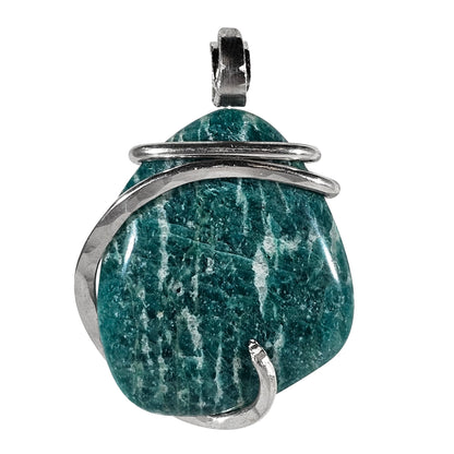 Amazonite  Handmade Stone Pendant  Wrapped in Silver