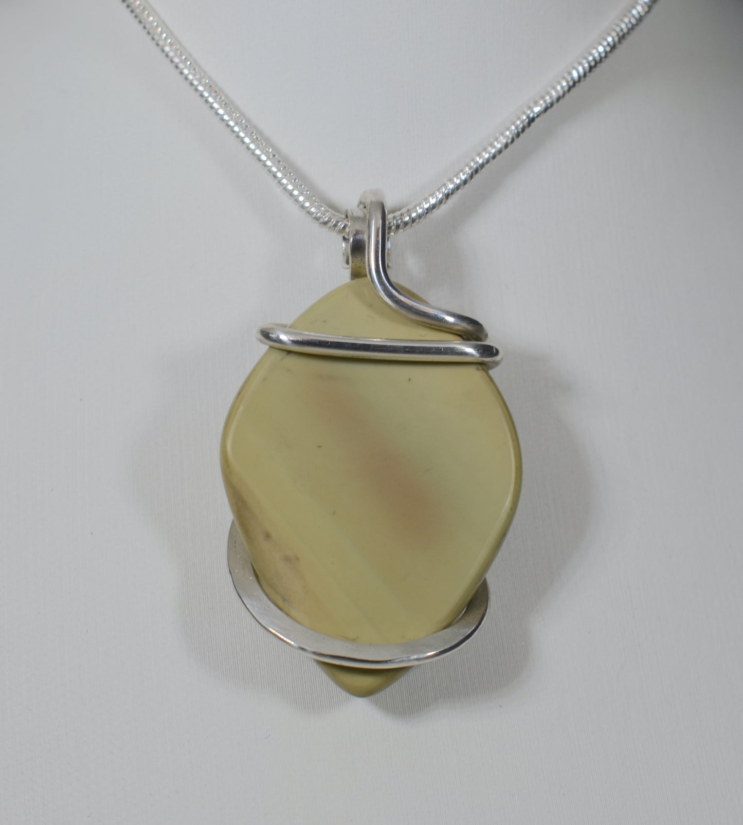 Imperial Jasper Handmade Stone Pendant Wrapped in Silver