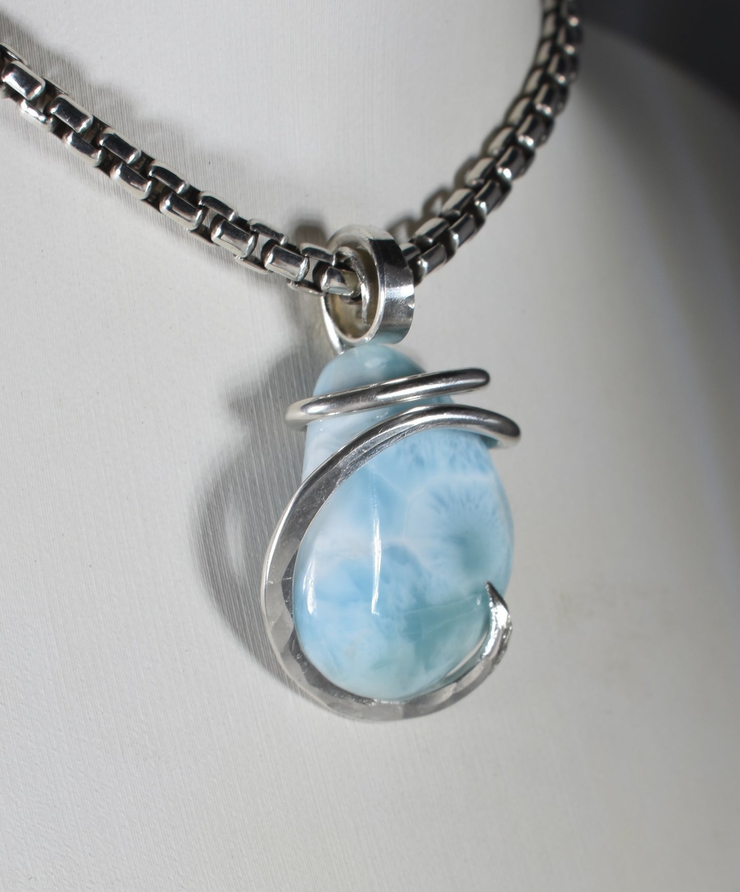 Larimar Pendant Necklace 925 Sterling Silver