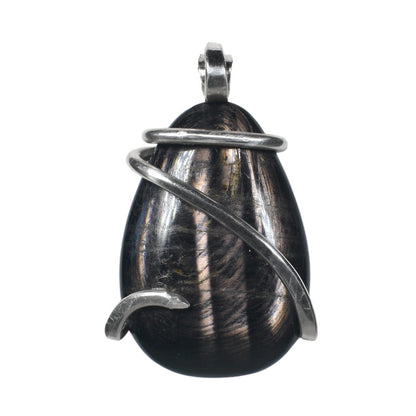 Hypersthene Handmade Stone Pendant Wrapped in Silver