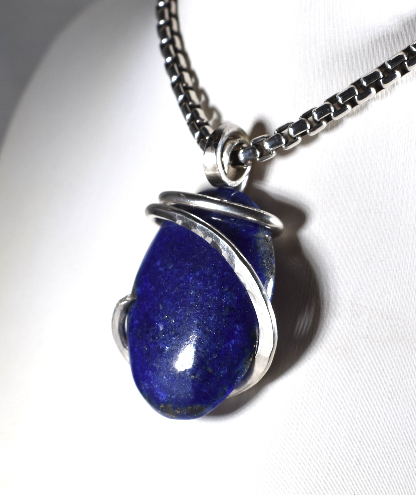 Lapis Lazuli/Pyrite Pendant Necklace 925 Sterling Silver