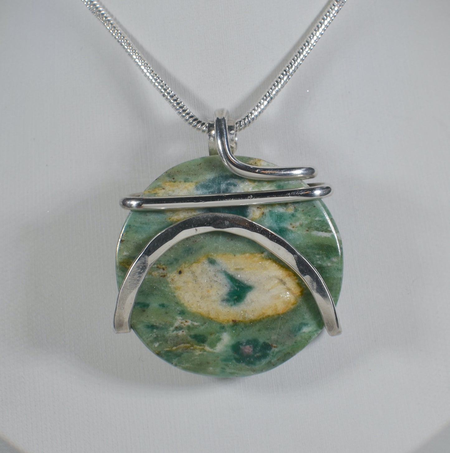 Ruby in Fuchsite Handmade Stone Wrapped in Silver