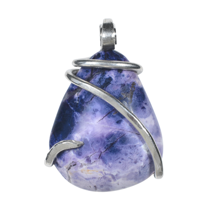 Tiffany Stone Handmade Stone Pendant Wrapped in Silver