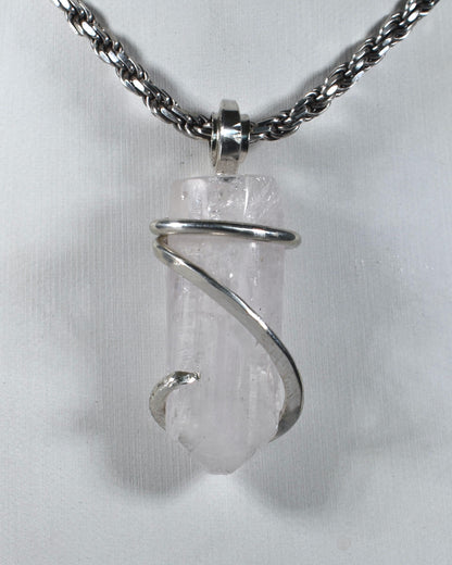 Danburite Handmade Stone Pendant Wrapped in Silver