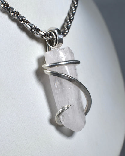 Danburite Handmade Stone Pendant Wrapped in Silver