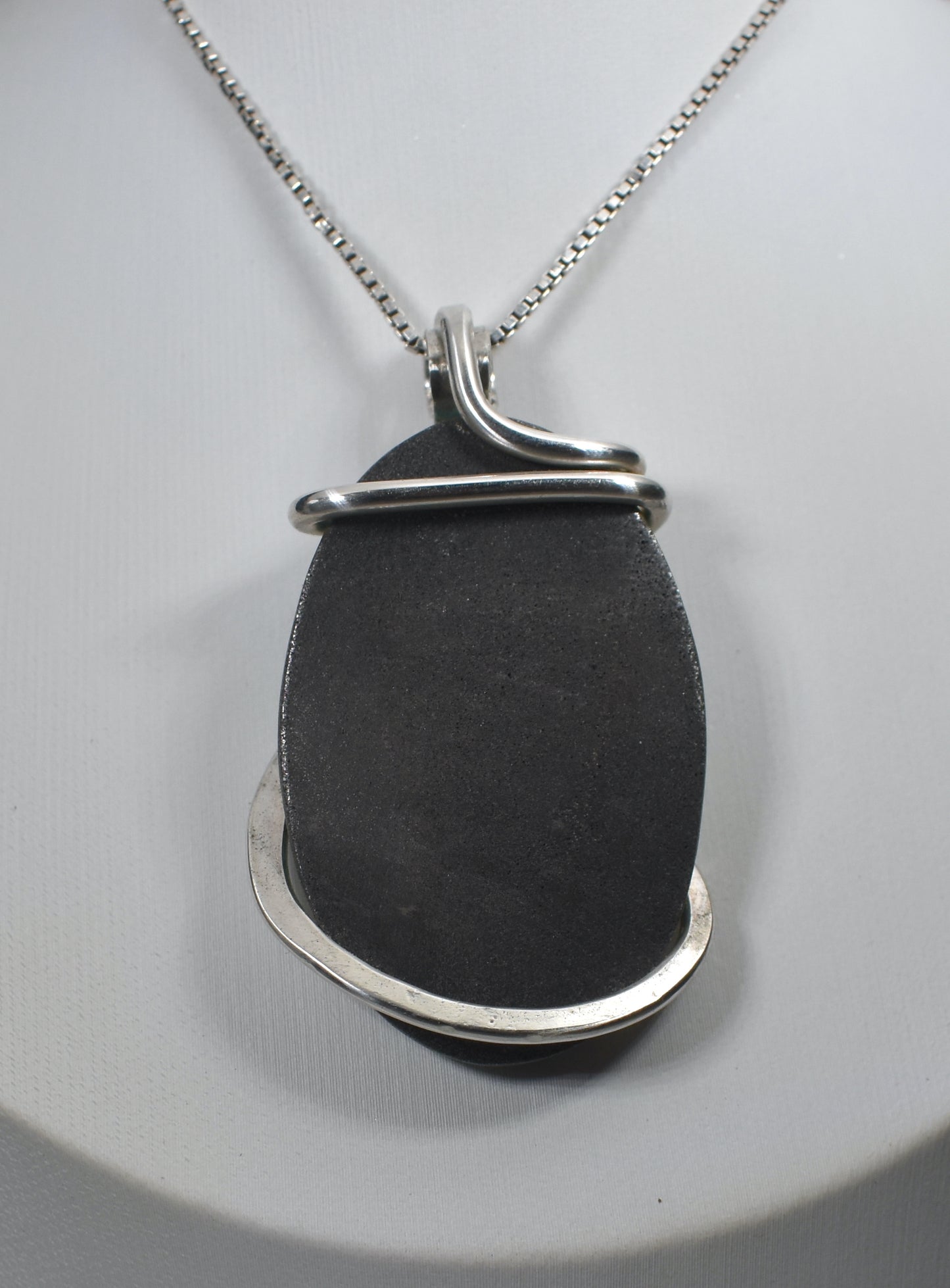 Tyrone Turquoise Handmade Stone Pendant Wrapped in Silver