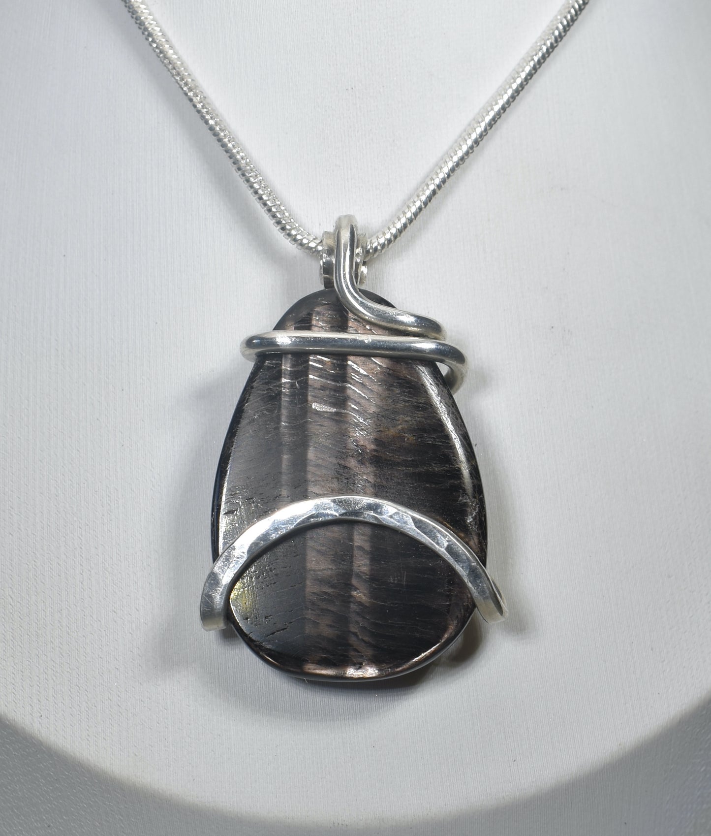 Hypersthene Handmade Stone Pendant Wrapped in Silver