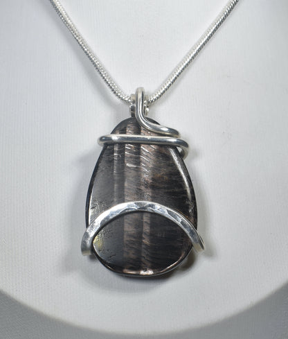 Hypersthene Handmade Stone Pendant Wrapped in Silver