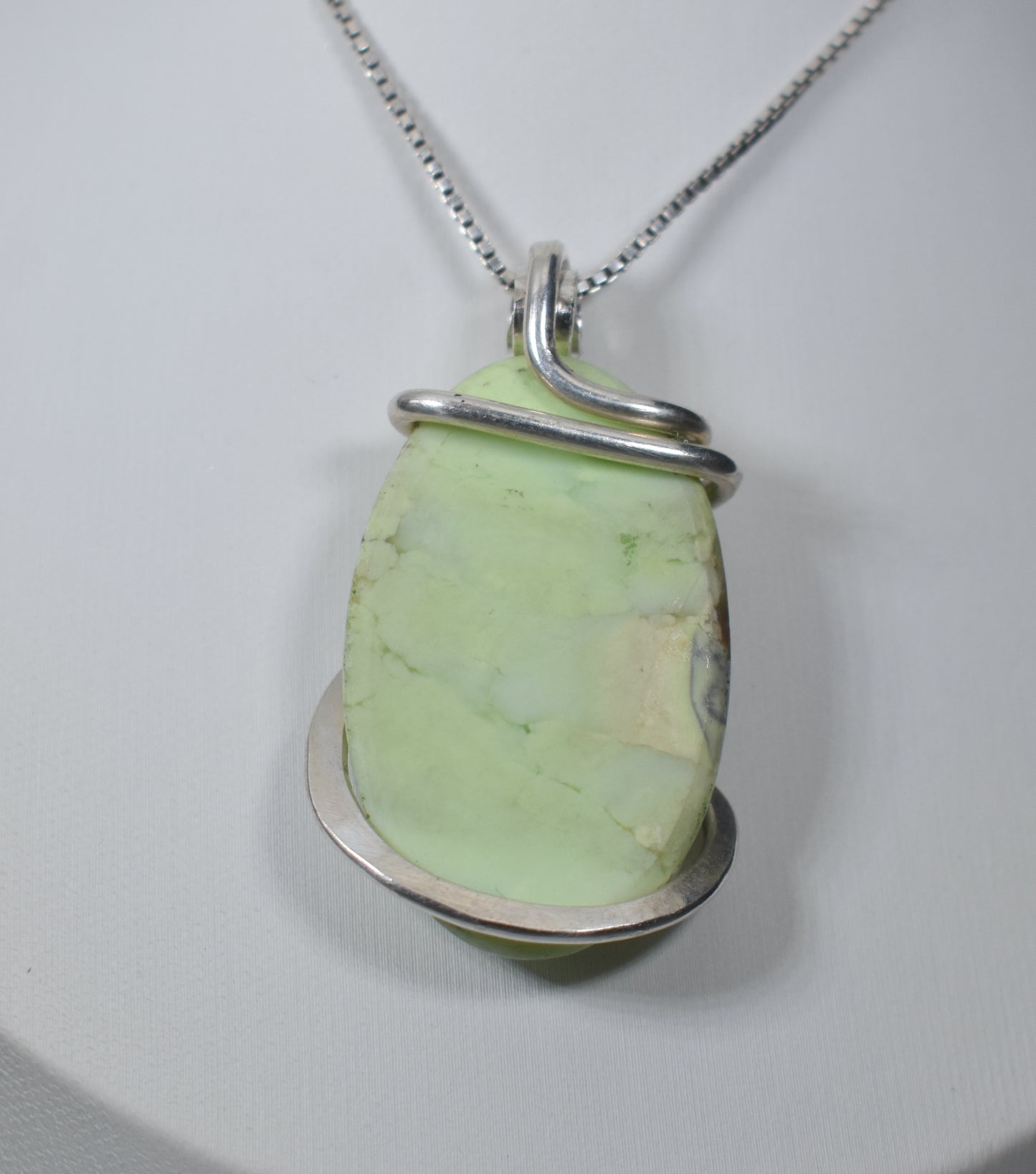 Lemon Magnesite Handmade Stone Pendant Wrapped in Silver