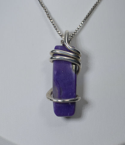 Sugilite Handmade Crystal Pendant Wrapped in Silver