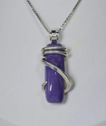 Sugilite Handmade Crystal Pendant Wrapped in Silver