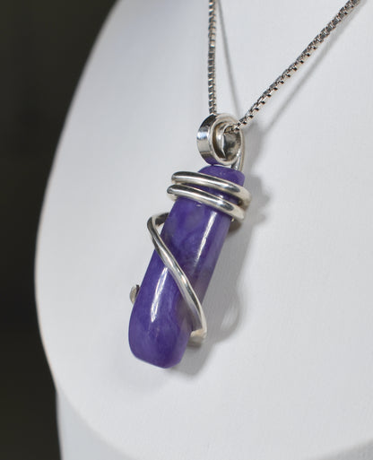 Sugilite Handmade Crystal Pendant Wrapped in Silver