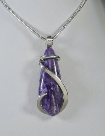 Sugilite Handmade Crystal Pendant Wrapped in Silver