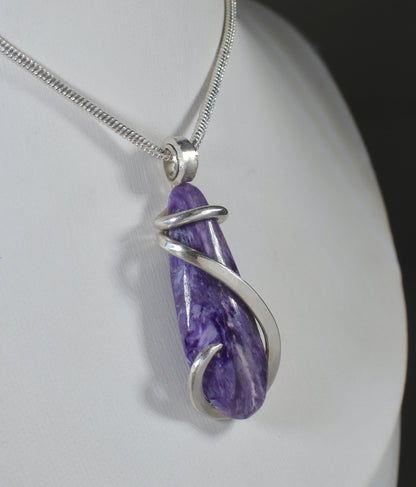 Sugilite Handmade Crystal Pendant Wrapped in Silver