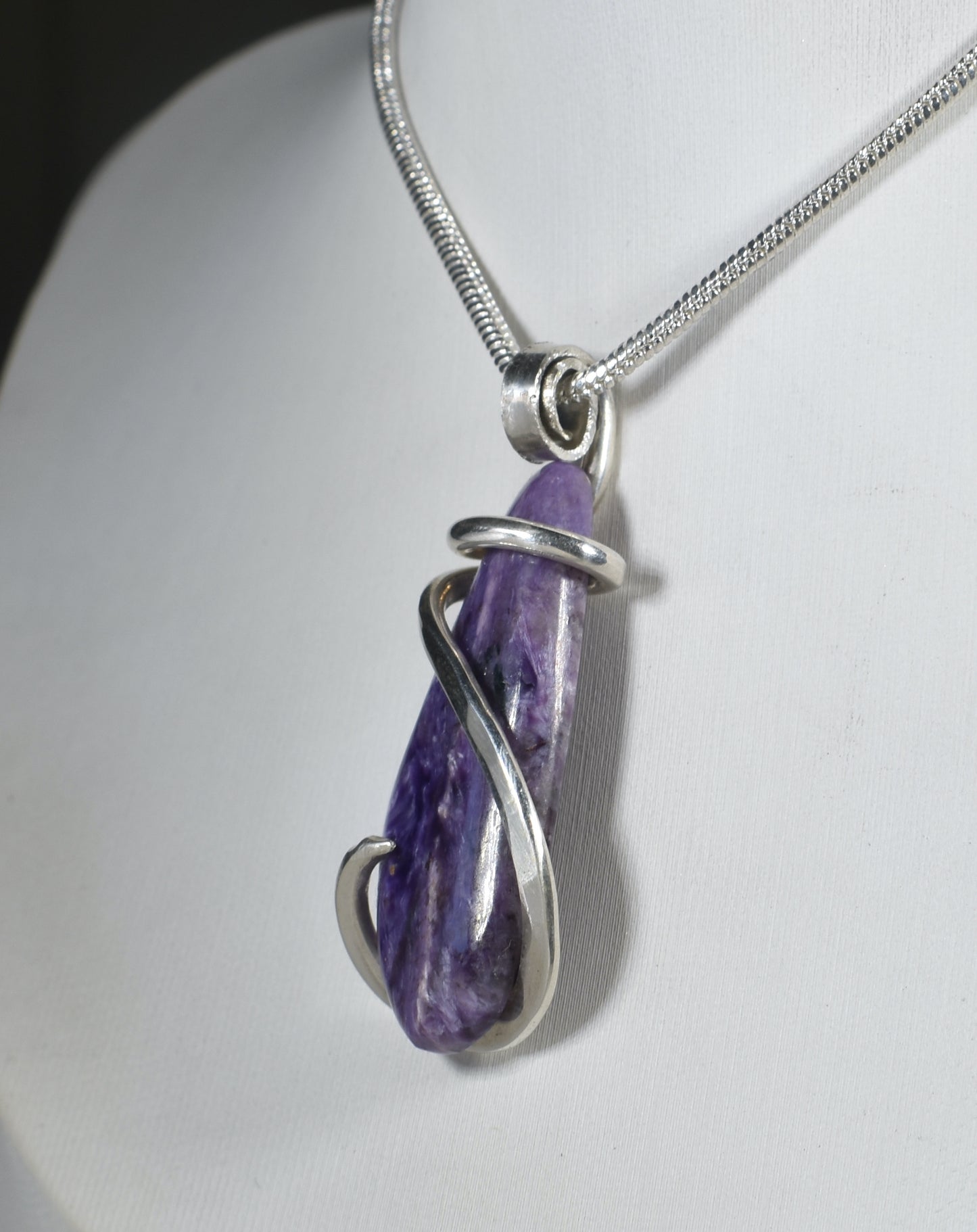 Sugilite Handmade Crystal Pendant Wrapped in Silver