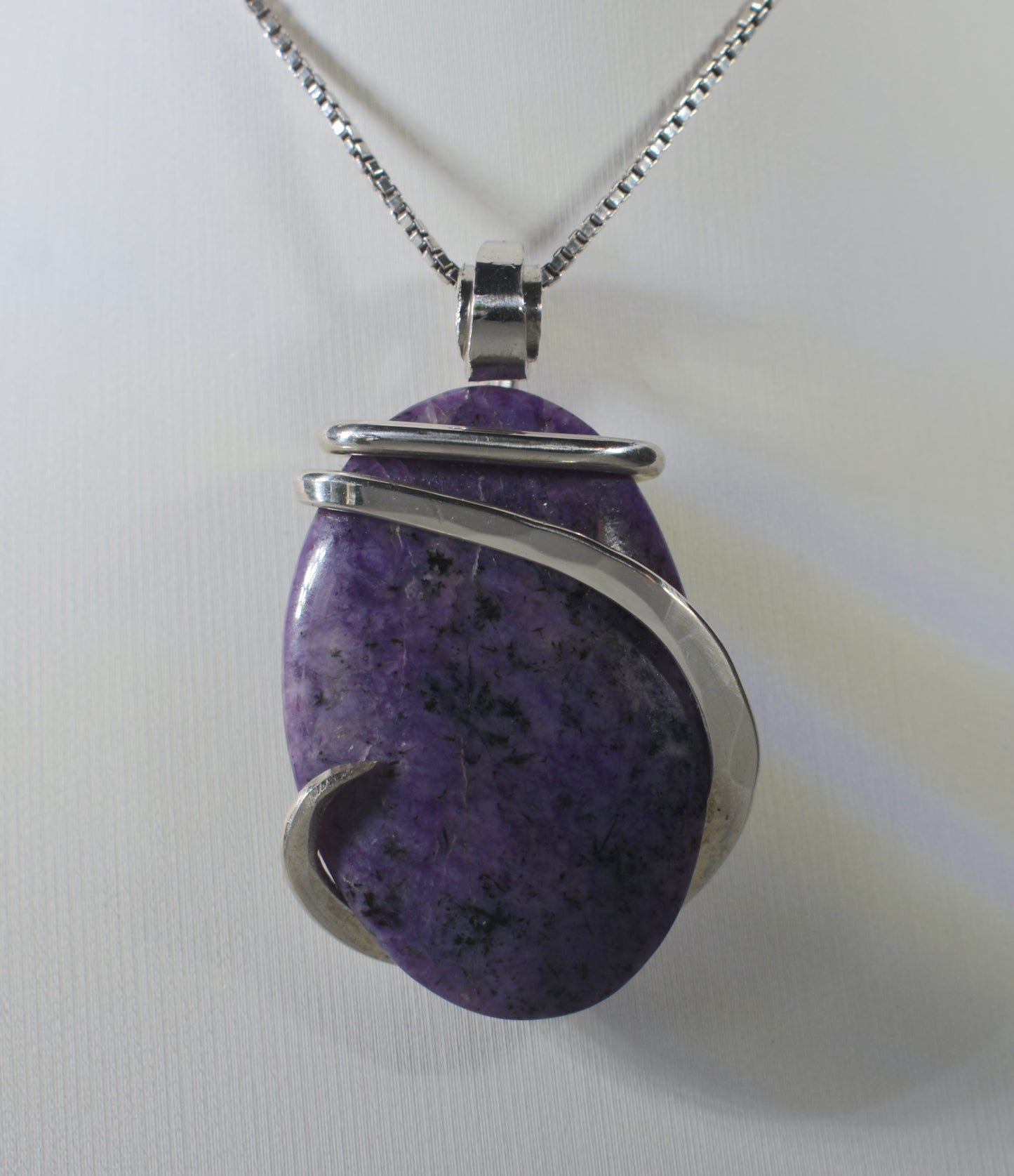 Sugilite Handmade Crystal Pendant Wrapped in Silver