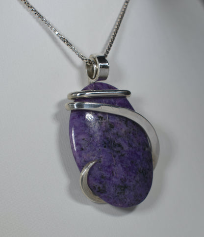 Sugilite Handmade Crystal Pendant Wrapped in Silver