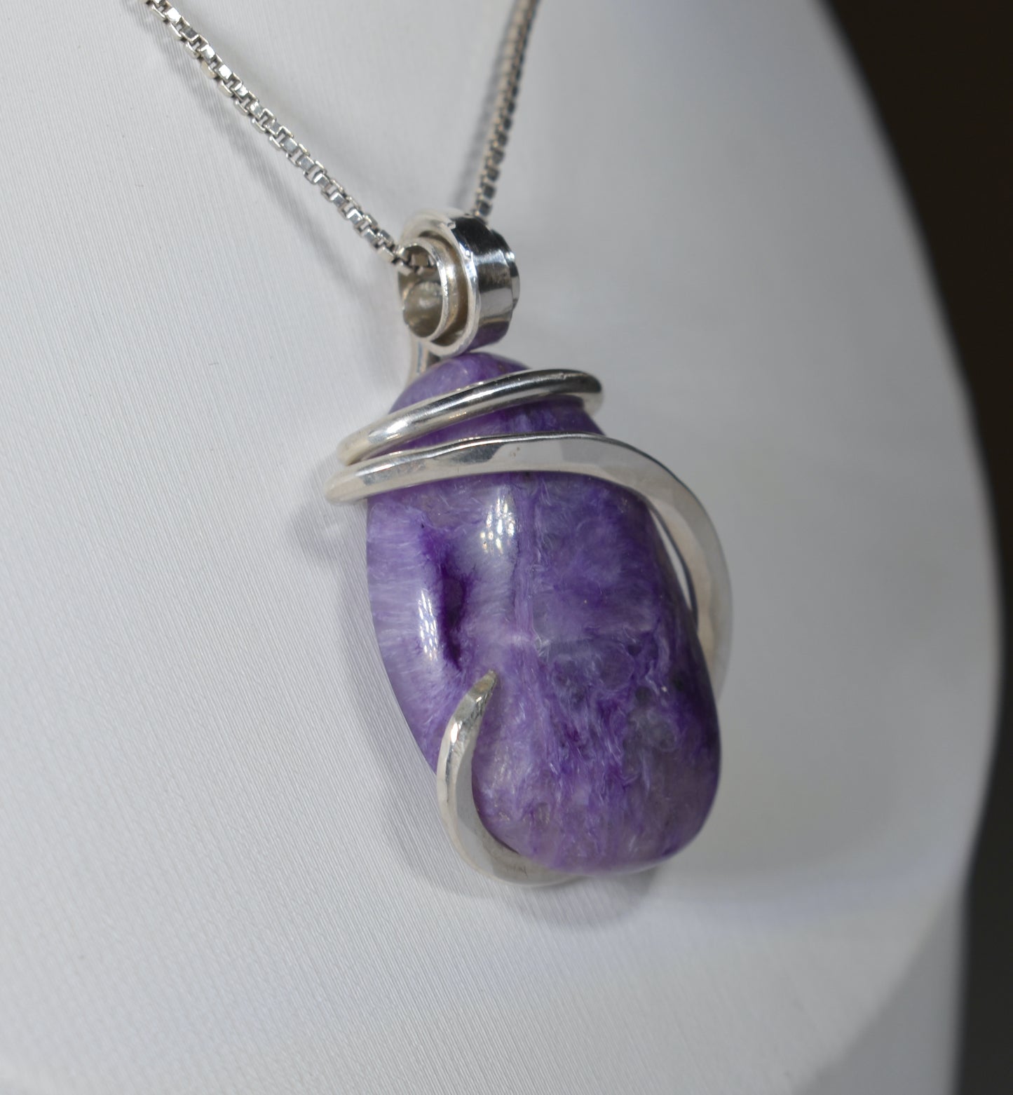 Sugilite Handmade Crystal Pendant Wrapped in Silver