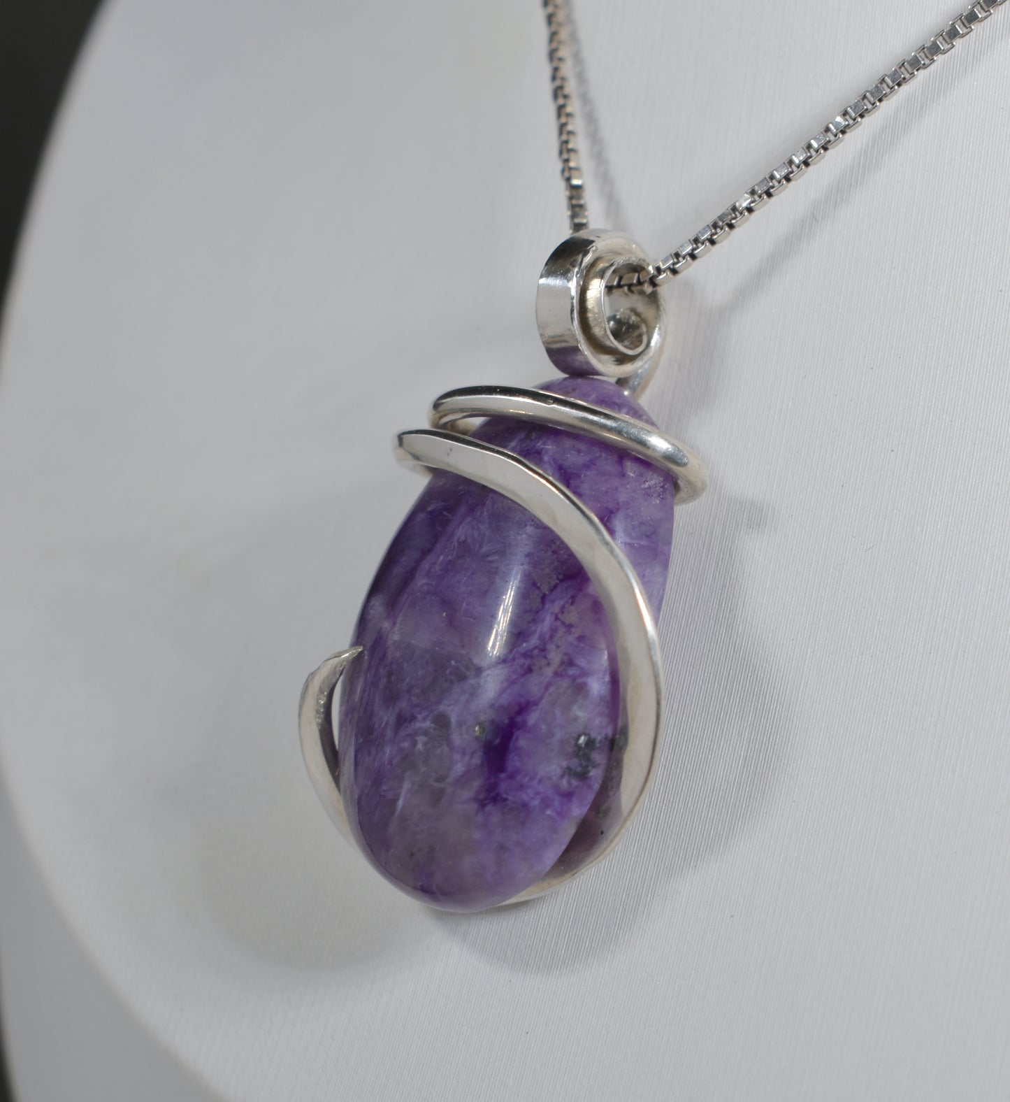 Sugilite Handmade Crystal Pendant Wrapped in Silver