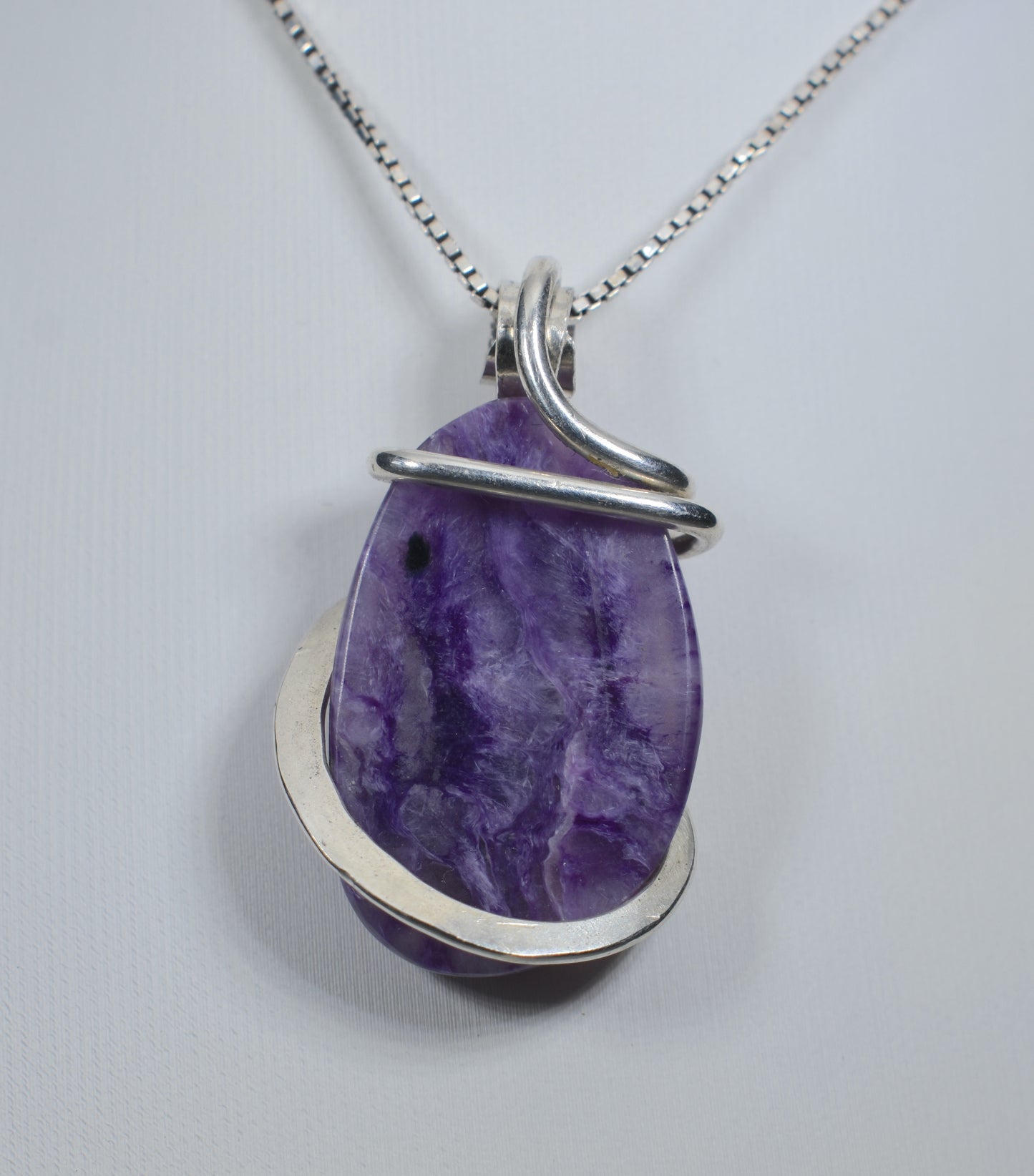 Sugilite Handmade Crystal Pendant Wrapped in Silver