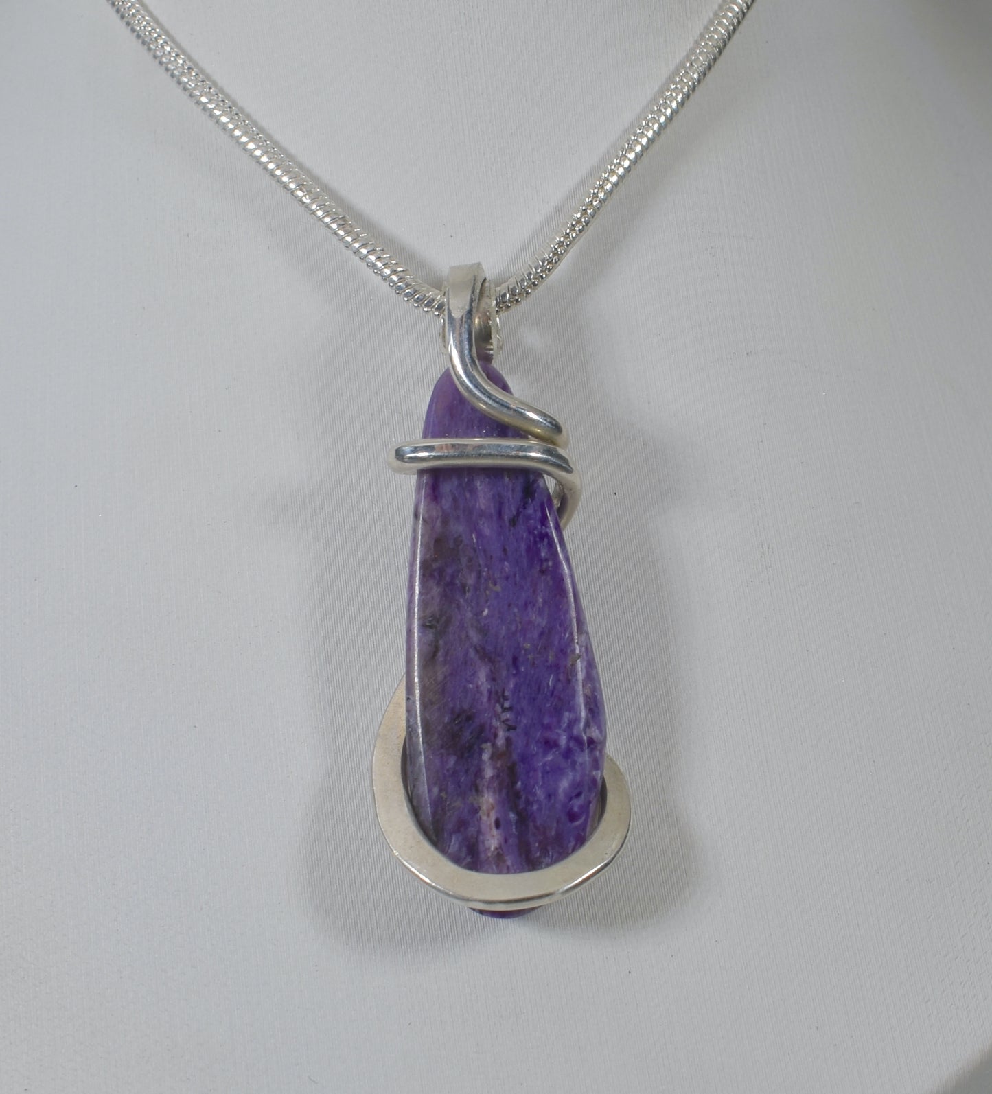 Sugilite Handmade Crystal Pendant Wrapped in Silver