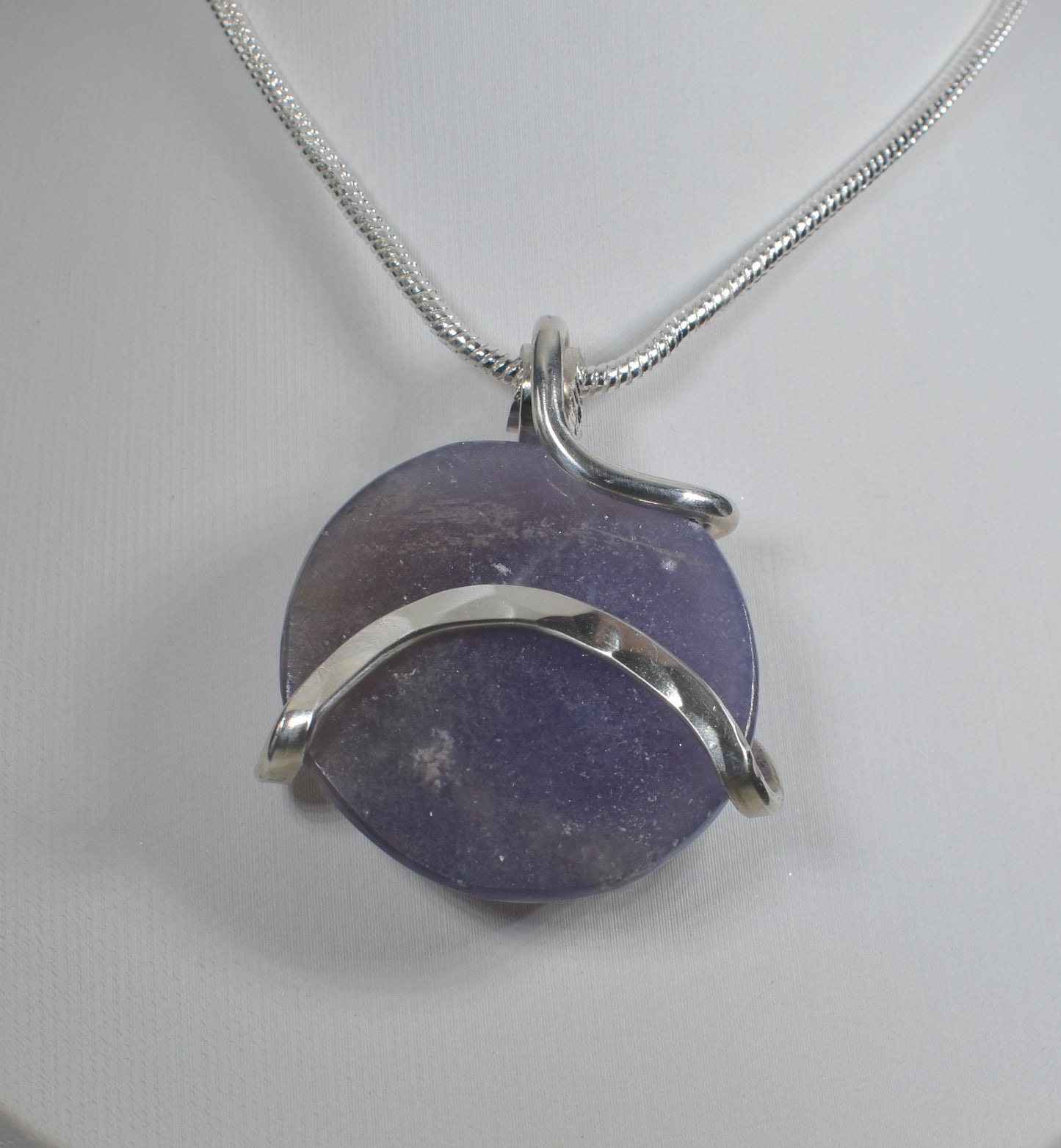 Lepidolite Handmade Stone Pendant Wrapped in Silver