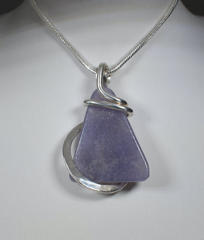 Lepidolite Handmade Stone Pendant Wrapped in Silver