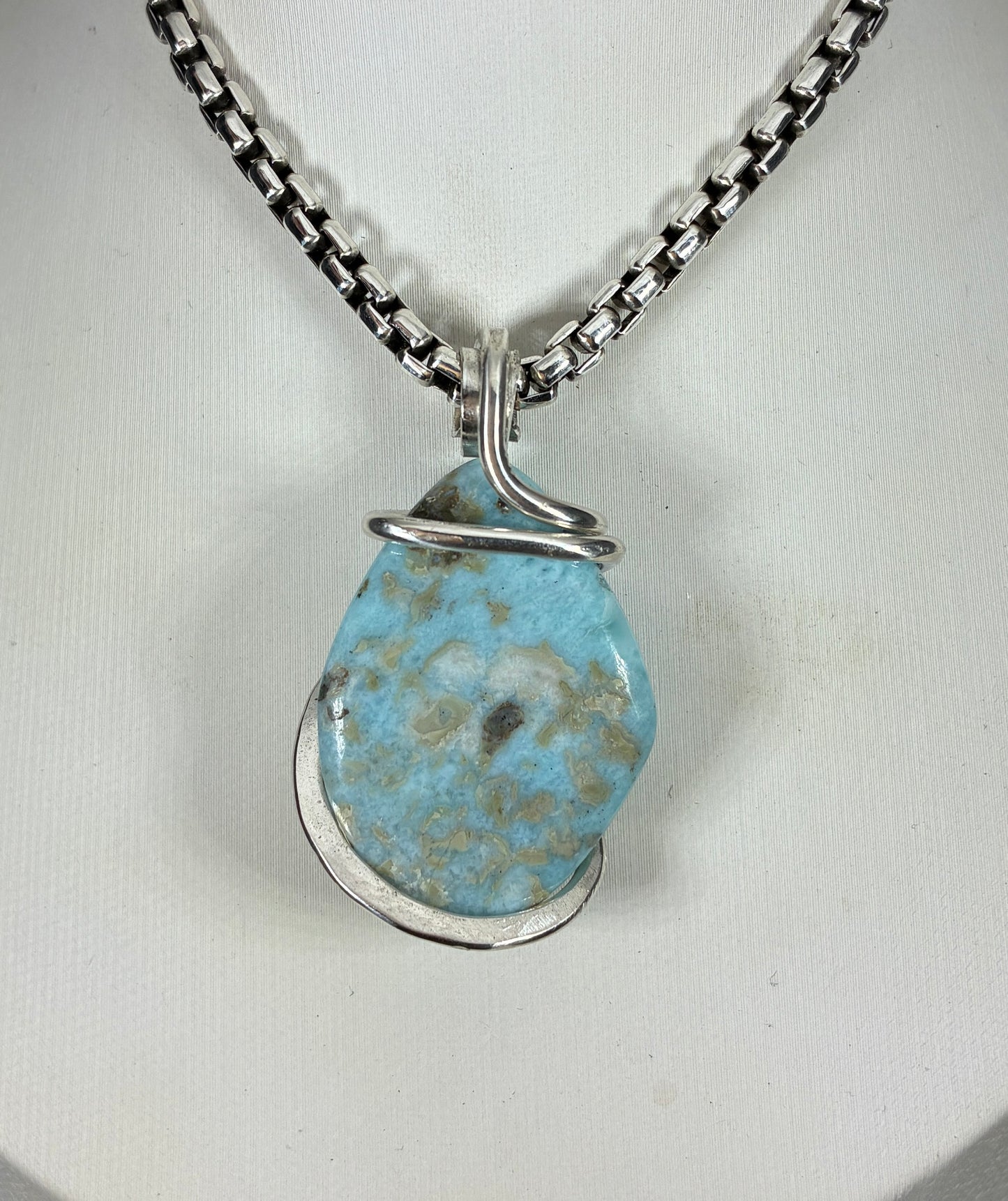 Larimar Pendant Necklace 925 Sterling Silver