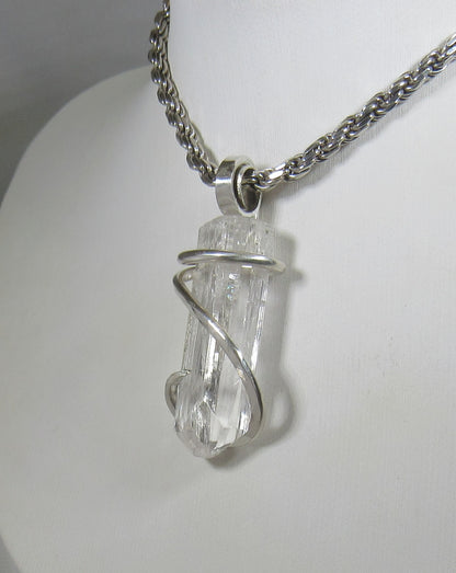 Danburite Handmade Stone Pendant Wrapped in Silver