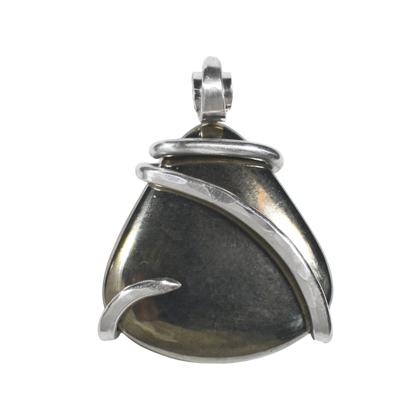 Chalcopyrite Handmade Stone Pendant Wrapped in Silver