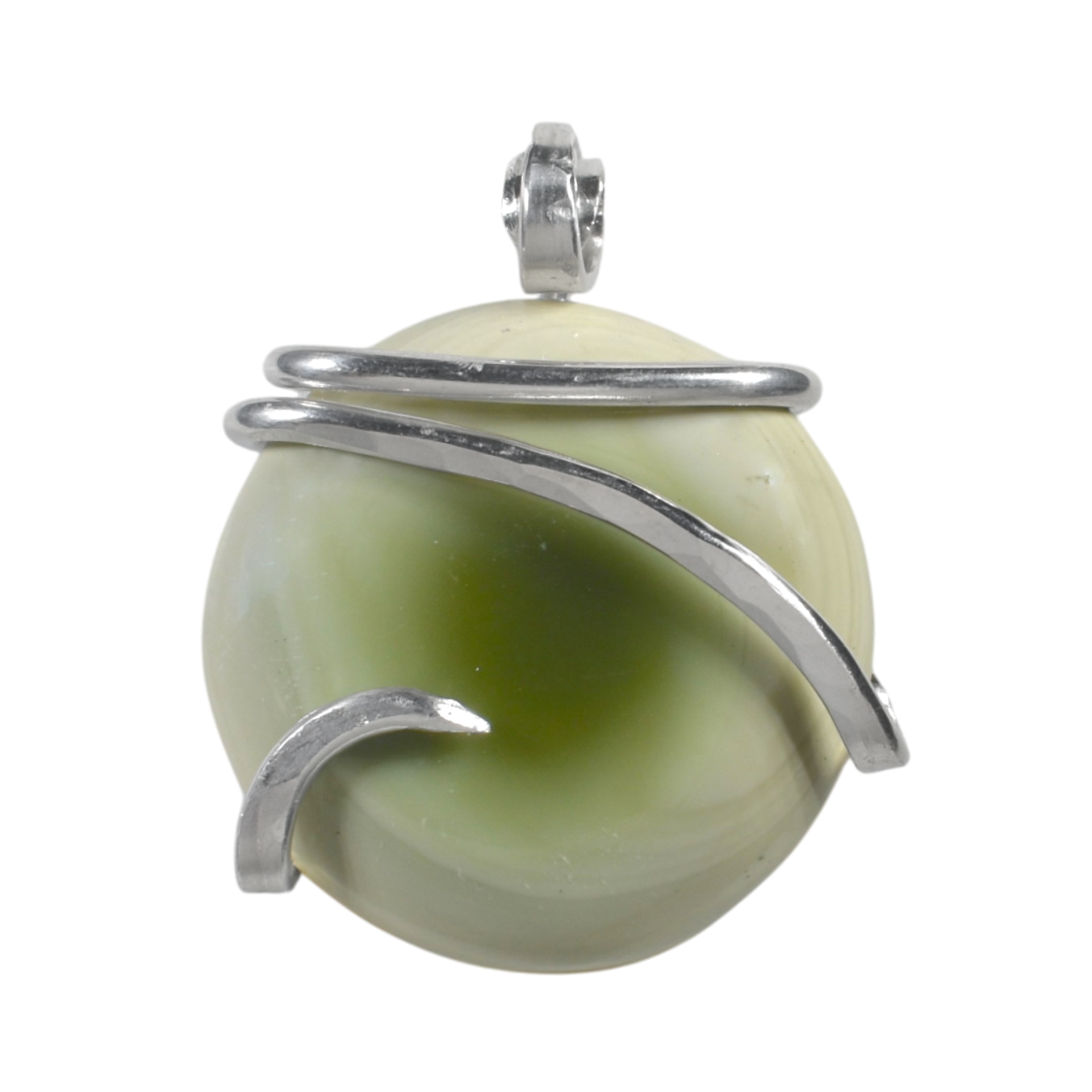 Imperial Jasper Handmade Stone Pendant Wrapped in Silver