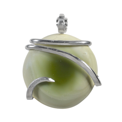 Imperial Jasper Handmade Stone Pendant Wrapped in Silver