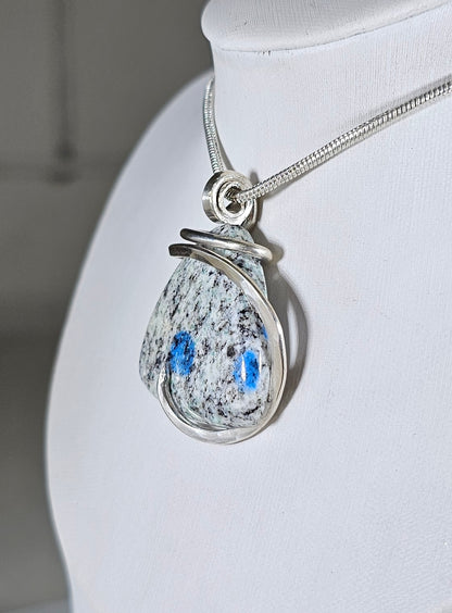 K2 Jasper Handmade Stone Pendant Wrapped in Silver