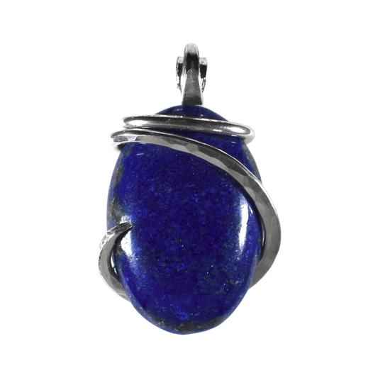 Lapis Lazuli/Pyrite Pendant Necklace 925 Sterling Silver