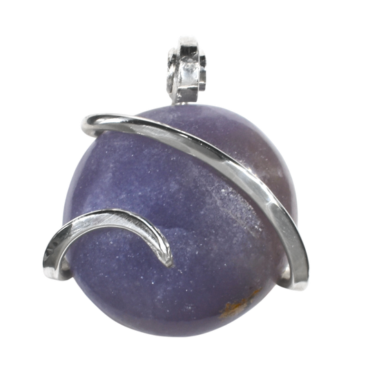 Lepidolite Handmade Stone Pendant Wrapped in Silver