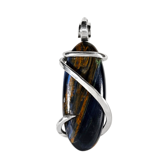 Pietersite Handmade Stone Pendant Wrapped in Silver