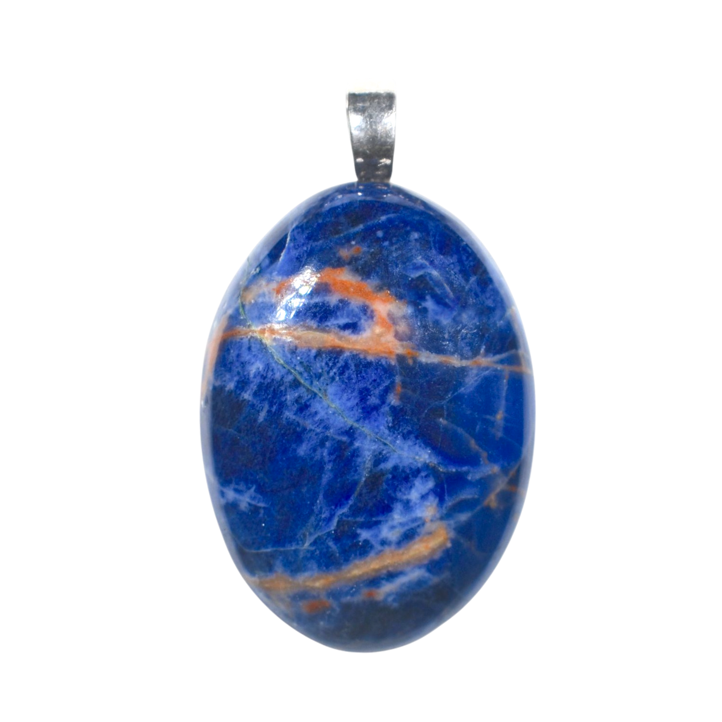 Sodalite Handmade Stone Pendant with Silver Bail