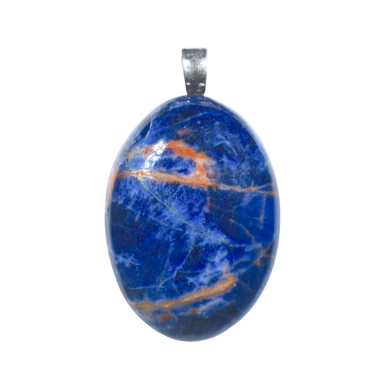 Sodalite Handmade Stone Pendant with Silver Bail