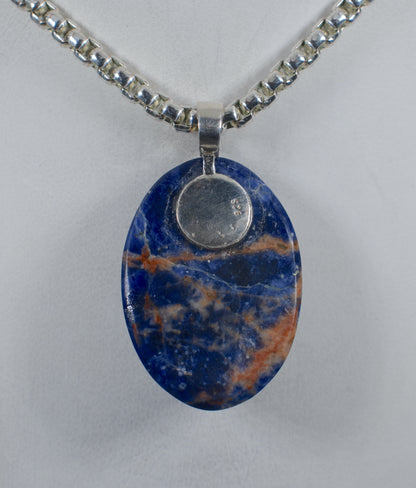 Sodalite Handmade Stone Pendant with Silver Bail