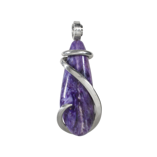 Sugilite Handmade Crystal Pendant Wrapped in Silver