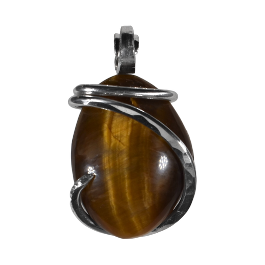 Tiger Eye Pendant Necklace 925 Sterling Silver