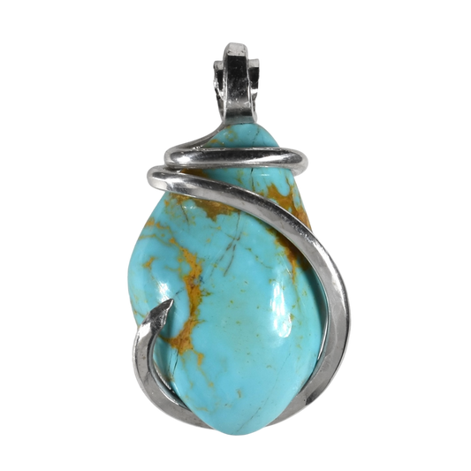 Turquoise Fox (AZ) Pendant Necklace 925 Sterling Silver