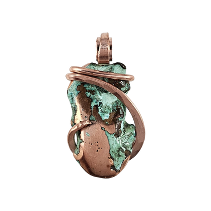 Splash Copper Handmade Stone Pendant Wrapped in Copper