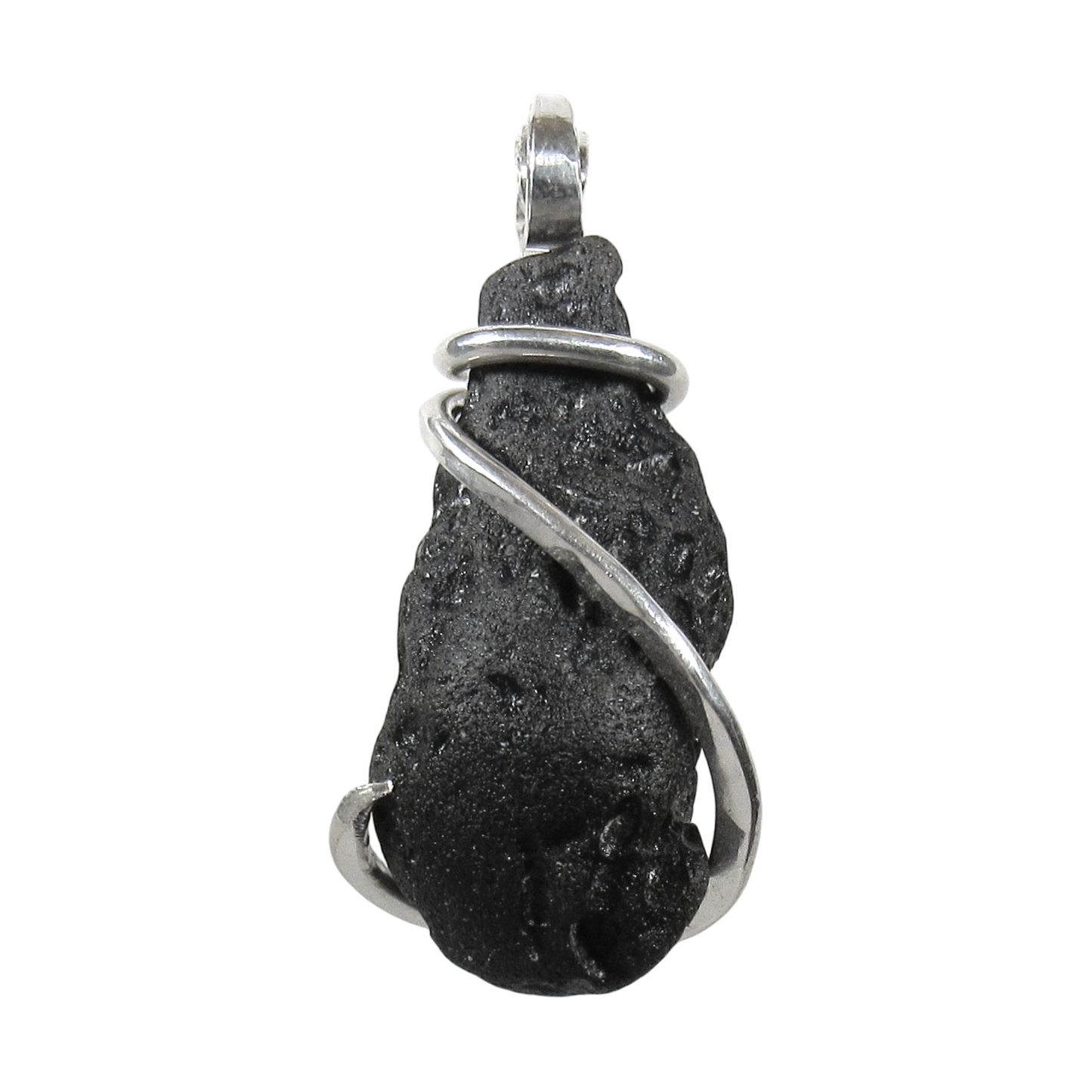 Tektite Crystal Pendant Wrapped in Silver by Isabella Roth
